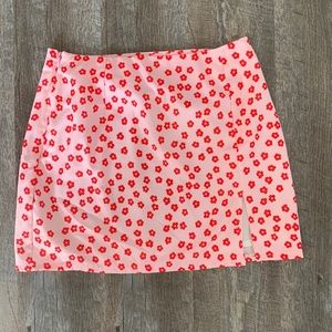 Pink Floral Mini Skirt